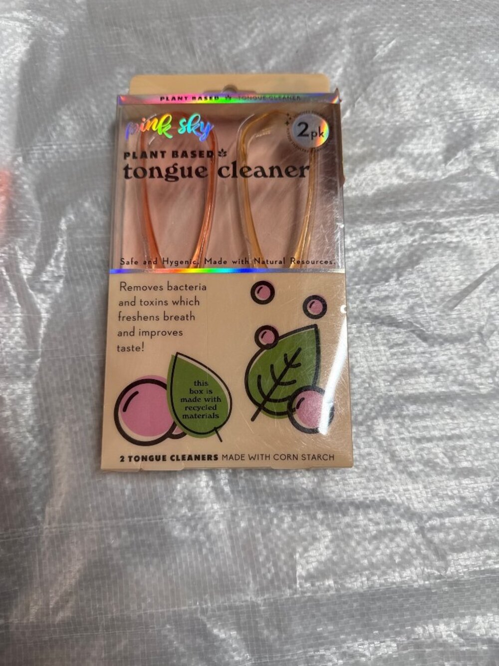 Eco Tongue Cleaner Set – Pink Sky – Breath Freshener – Oral Hygiene – 2 pk – New